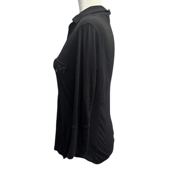 James Perse Standard Black Button Front Shirt Top Size 3 (Large) Made in USAa - Picture 3 of 7